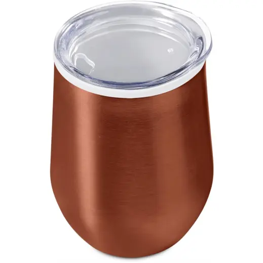 Serendipio Vogue Madison Stainless Steel & Plastic Double-Wall Tumbler Burnt Orange Top